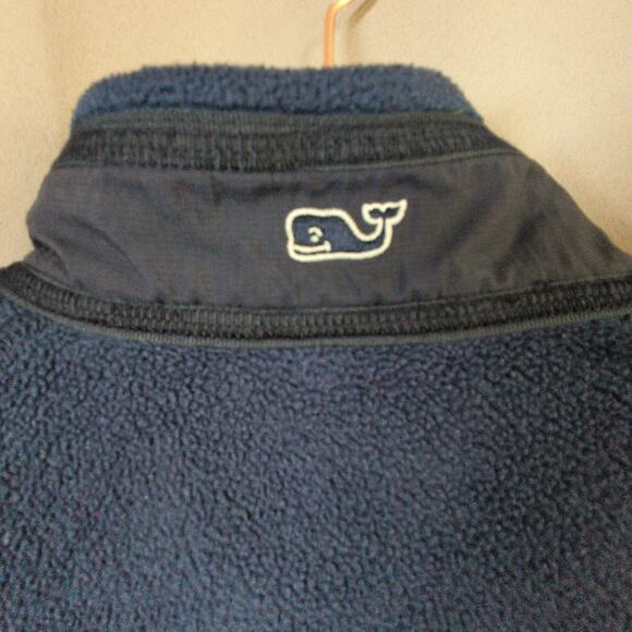 Vineyard Vines Vest Mens L Blue Fleece Pockets Full Zip - Picture 7 of 8